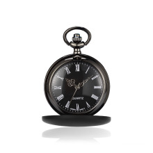 Classical popular style stoving varnish pocket watches blank dull polished 40mm diameter quartz pocket watch with train